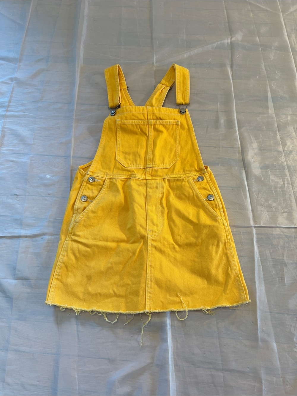 Bershka Bright Yellow Denim Overall Dress for Kids